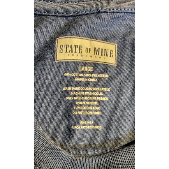 State of Mine Men’s Don’t Stop Retrieving Blue Short Sleeve Graphic Shirt L NWOT - Picture 3 of 4